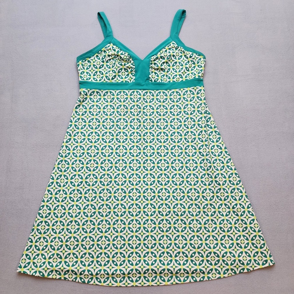 Patagonia Women's XL Shelf Bra Swim Dress Teal Geometric Print UPF Beach